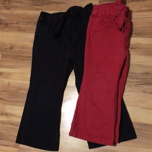 Girls 2T pants lot red black